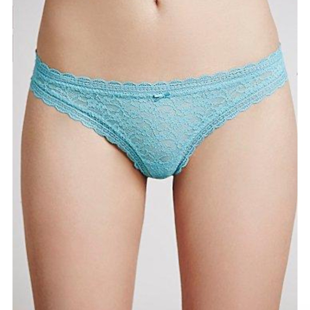 Lace Trim Aqua Panties by free people